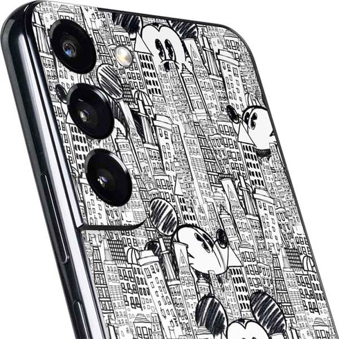 Disney Mickey Mouse Cityscape Sketch Galaxy S22 Skin