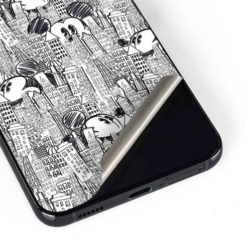 Disney Mickey Mouse Cityscape Sketch Galaxy S22 Skin