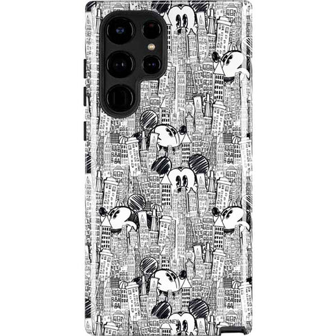 Disney Mickey Mouse Cityscape Sketch Galaxy S22 Ultra Pro Case