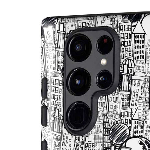 Disney Mickey Mouse Cityscape Sketch Galaxy S22 Ultra Pro Case