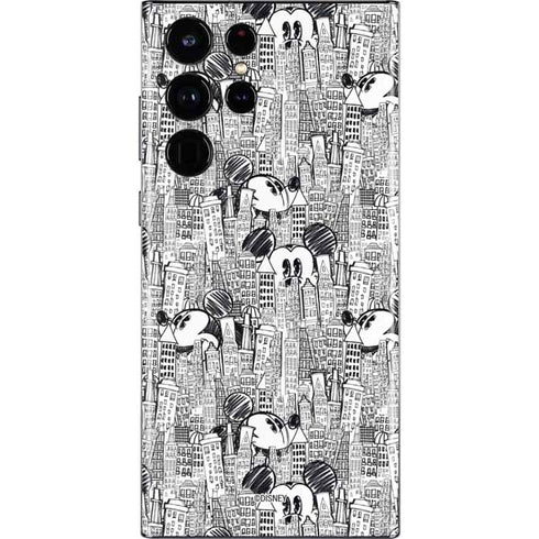 Disney Mickey Mouse Cityscape Sketch Galaxy S22 Ultra Skin