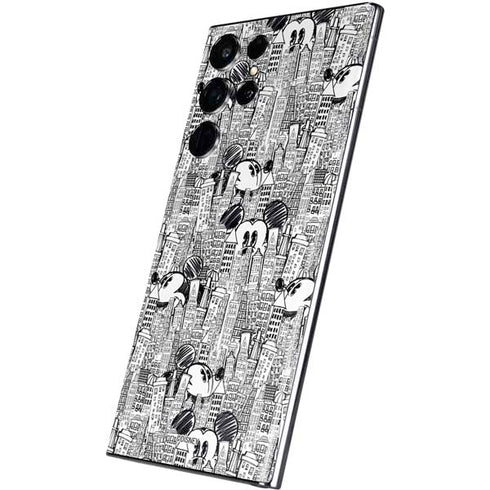 Disney Mickey Mouse Cityscape Sketch Galaxy S22 Ultra Skin