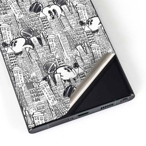 Disney Mickey Mouse Cityscape Sketch Galaxy S22 Ultra Skin