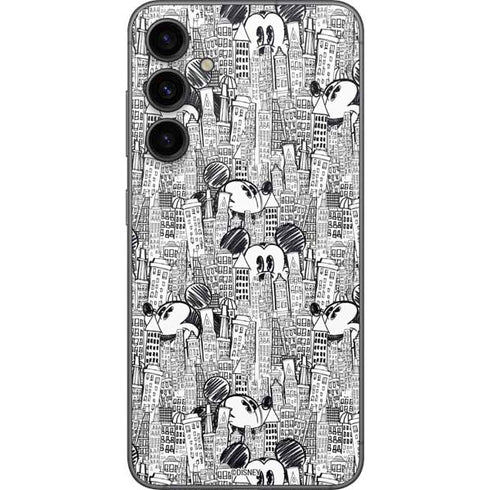 Disney Mickey Mouse Cityscape Sketch Galaxy S23 FE Skin