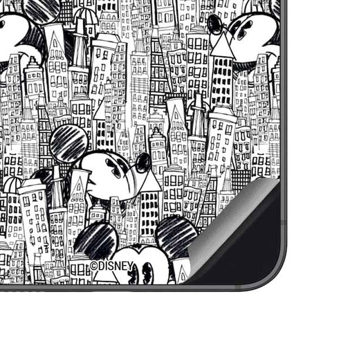 Disney Mickey Mouse Cityscape Sketch Galaxy S23 FE Skin