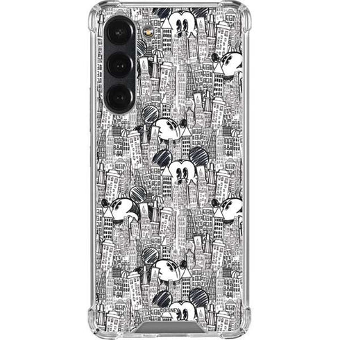 Disney Mickey Mouse Cityscape Sketch Galaxy S23 Plus Clear Case