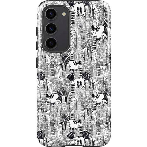 Disney Mickey Mouse Cityscape Sketch Galaxy S23 Plus Pro Case