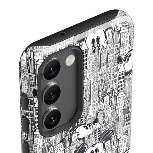 Disney Mickey Mouse Cityscape Sketch Galaxy S23 Plus Pro Case