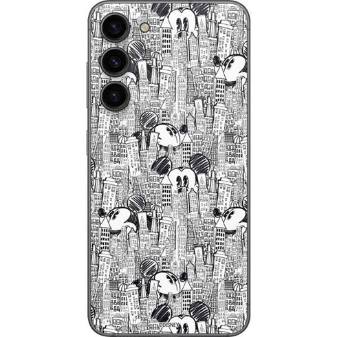 Disney Mickey Mouse Cityscape Sketch Galaxy S23 Plus Skin