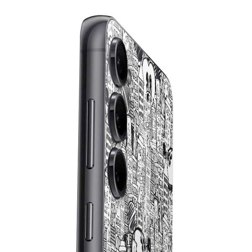 Disney Mickey Mouse Cityscape Sketch Galaxy S23 Plus Skin