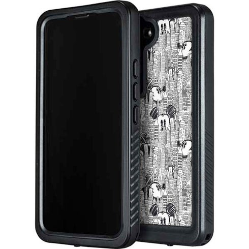 Disney Mickey Mouse Cityscape Sketch Galaxy S23 Plus Waterproof Case