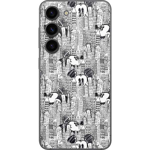 Disney Mickey Mouse Cityscape Sketch Galaxy S23 Skin