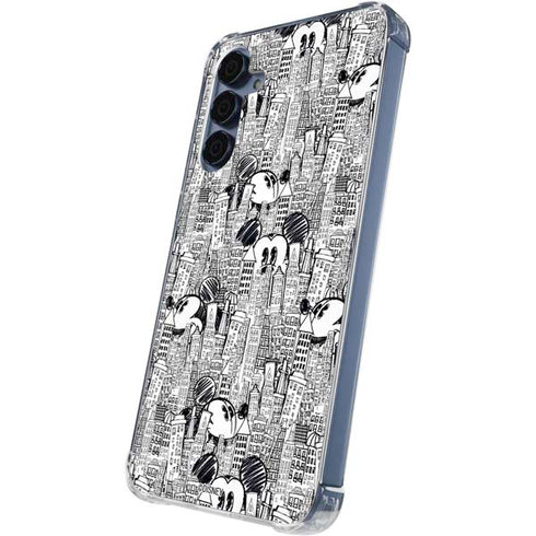 Disney Mickey Mouse Cityscape Sketch Galaxy S24 Clear Case