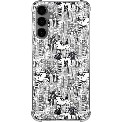Disney Mickey Mouse Cityscape Sketch Galaxy S24 Plus Clear Case