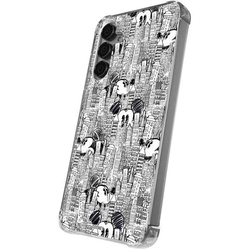 Disney Mickey Mouse Cityscape Sketch Galaxy S24 Plus Clear Case