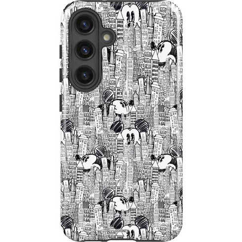Disney Mickey Mouse Cityscape Sketch Galaxy S24 Plus Impact Case