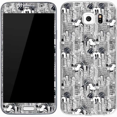 Disney Mickey Mouse Cityscape Sketch Galaxy S7 Skin