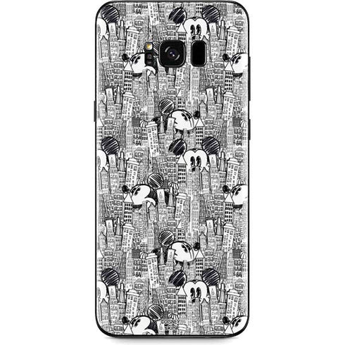 Disney Mickey Mouse Cityscape Sketch Galaxy S8 Plus Skin