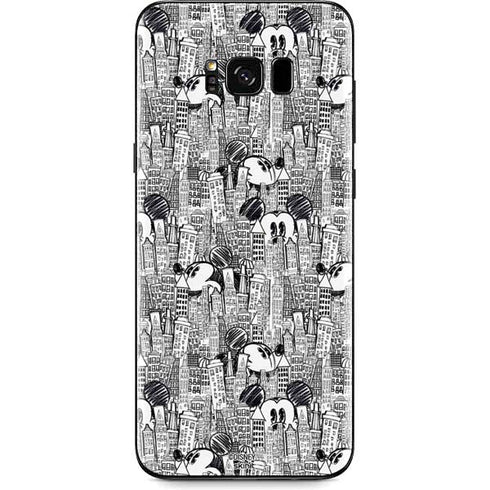 Disney Mickey Mouse Cityscape Sketch Galaxy S8 Skin
