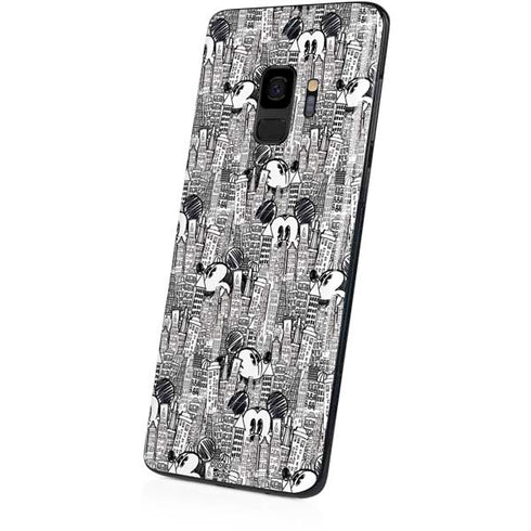 Disney Mickey Mouse Cityscape Sketch Galaxy S9 Skin