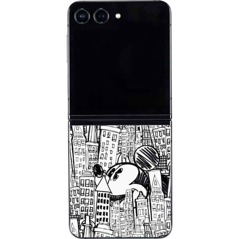 Disney Mickey Mouse Cityscape Sketch Galaxy Z Flip5 5G Skin