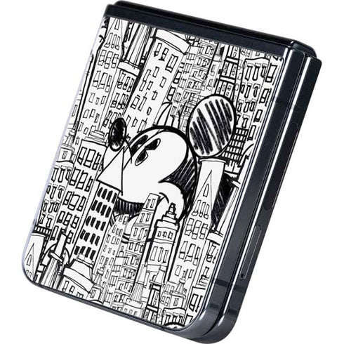 Disney Mickey Mouse Cityscape Sketch Galaxy Z Flip5 5G Skin