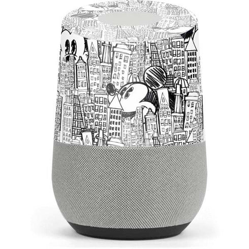 Disney Mickey Mouse Cityscape Sketch Google Home Skin