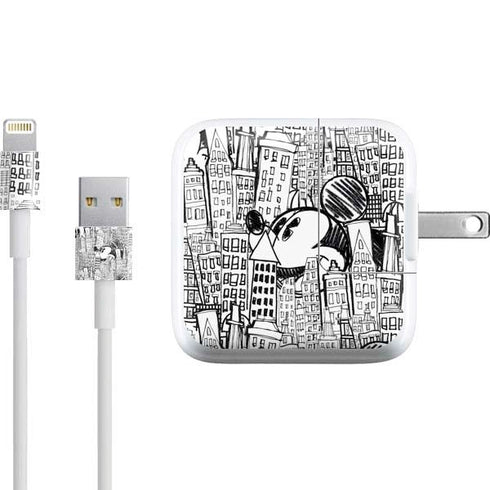 Disney Mickey Mouse Cityscape Sketch iPad Charger (10W USB) Skin