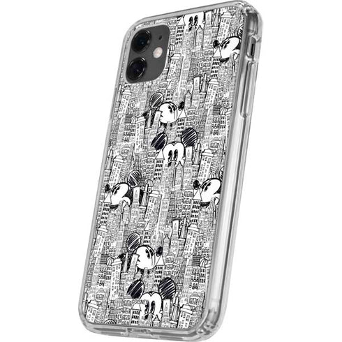 Disney Mickey Mouse Cityscape Sketch iPhone 11 Clear Case