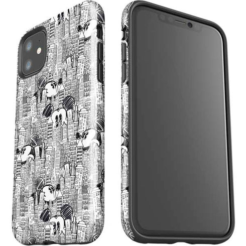 Disney Mickey Mouse Cityscape Sketch iPhone 11 Impact Case