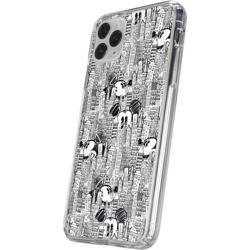 Disney Mickey Mouse Cityscape Sketch iPhone 11 Pro Clear Case