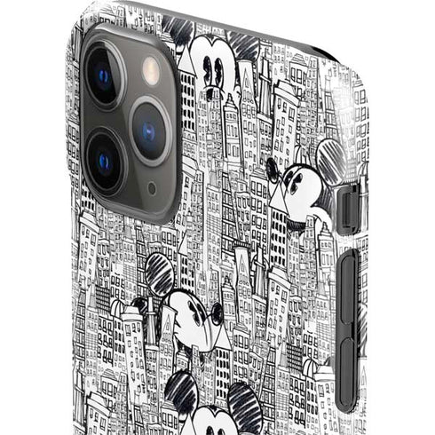 Disney Mickey Mouse Cityscape Sketch iPhone 11 Pro Lite Case