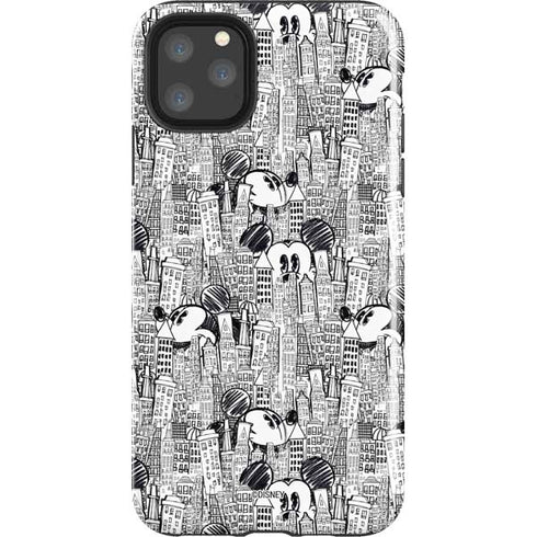 Disney Mickey Mouse Cityscape Sketch iPhone 11 Pro Max Impact Case