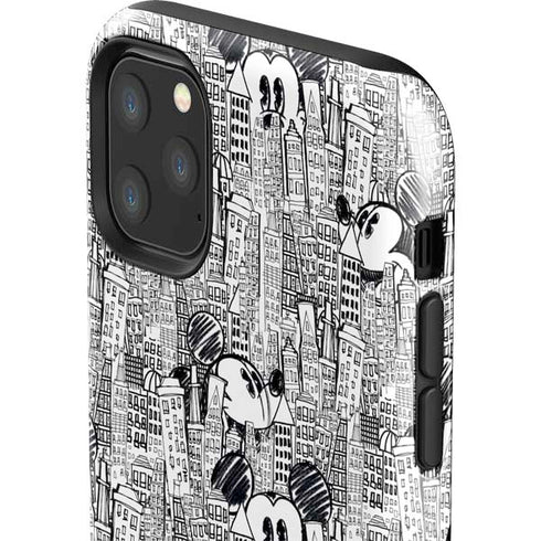 Disney Mickey Mouse Cityscape Sketch iPhone 11 Pro Max Impact Case