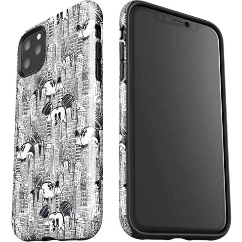 Disney Mickey Mouse Cityscape Sketch iPhone 11 Pro Max Impact Case