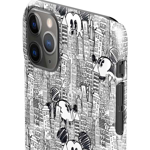 Disney Mickey Mouse Cityscape Sketch iPhone 11 Pro Max Lite Case