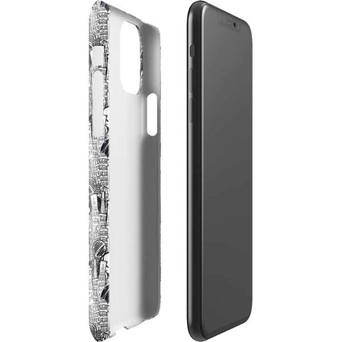 Disney Mickey Mouse Cityscape Sketch iPhone 11 Pro Max Lite Case