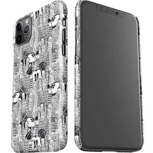 Disney Mickey Mouse Cityscape Sketch iPhone 11 Pro Max Lite Case