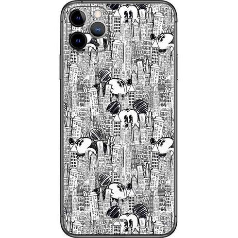 Disney Mickey Mouse Cityscape Sketch iPhone 11 Pro Max Skin