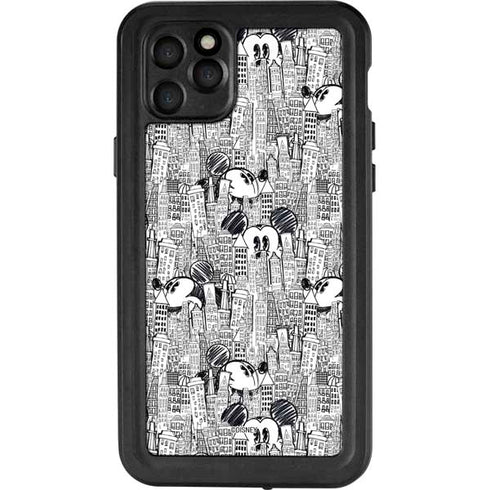 Disney Mickey Mouse Cityscape Sketch iPhone 11 Pro Max Waterproof Case