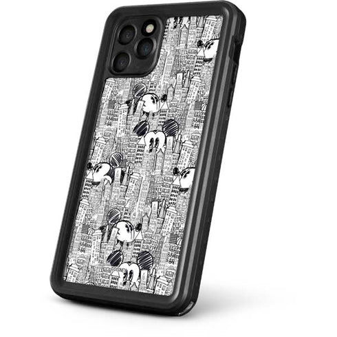 Disney Mickey Mouse Cityscape Sketch iPhone 11 Pro Max Waterproof Case