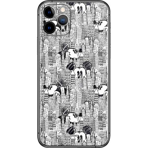 Disney Mickey Mouse Cityscape Sketch iPhone 11 Pro Skin