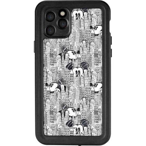 Disney Mickey Mouse Cityscape Sketch iPhone 11 Pro Waterproof Case