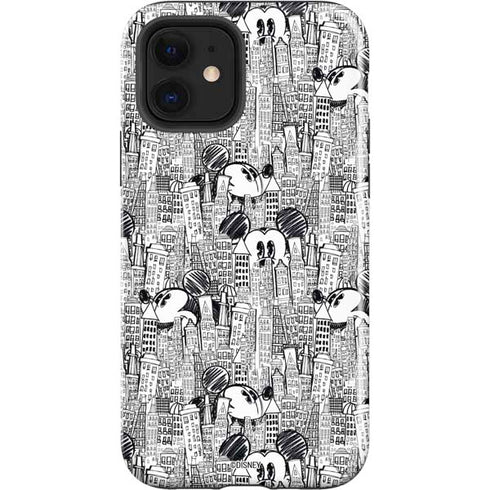 Disney Mickey Mouse Cityscape Sketch iPhone 12 Impact Case
