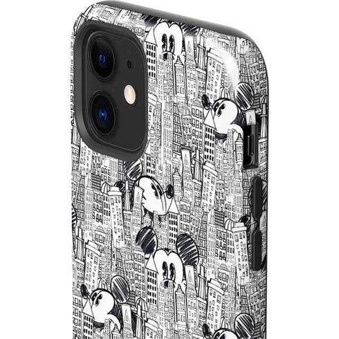 Disney Mickey Mouse Cityscape Sketch iPhone 12 Impact Case