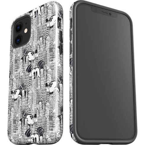 Disney Mickey Mouse Cityscape Sketch iPhone 12 Impact Case