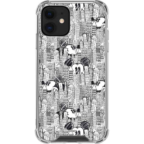 Disney Mickey Mouse Cityscape Sketch iPhone 12 Mini Clear Case