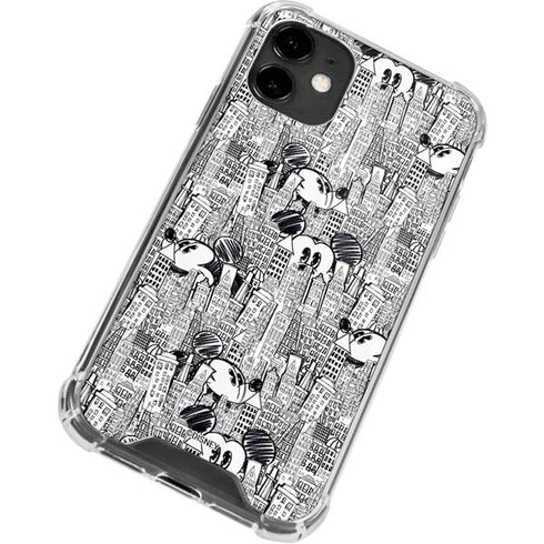 Disney Mickey Mouse Cityscape Sketch iPhone 12 Mini Clear Case