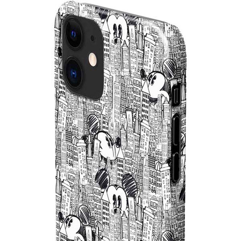 Disney Mickey Mouse Cityscape Sketch iPhone 12 Mini Lite Case