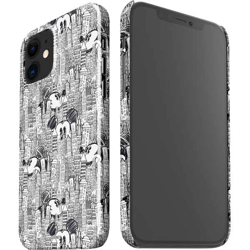 Disney Mickey Mouse Cityscape Sketch iPhone 12 Mini Lite Case